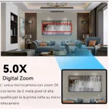 Mini Telecamera WiFi spia 5X, Visione Notturna IR 5m e Rilevamento IA