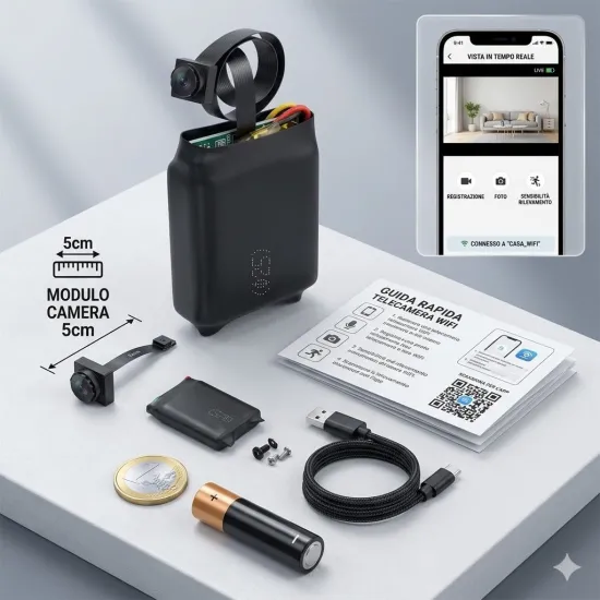Micro Telecamera Wifi a sensore di movimento da occultabile