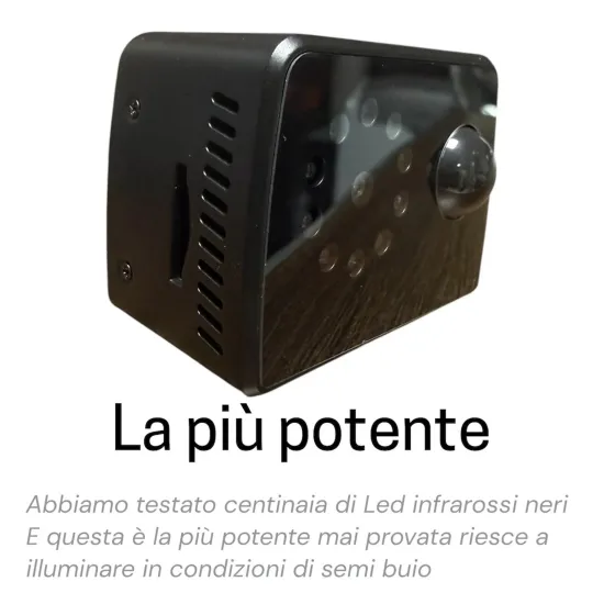 Micro Telecamera Spia 1080p | LED Infrarossi Invisibili | 30gg Standby