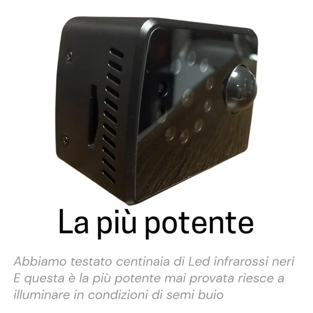 Micro Telecamera Spia 1080p | LED Infrarossi Invisibili | 30gg Standby