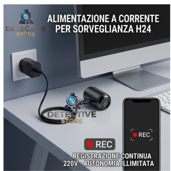 Micro Telecamera WiFi Full HD - Visione Notturna e App