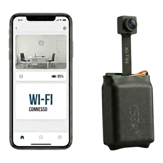 Microcamera WiFi su Nastro Full HD | Batteria Esterna lunga Durata