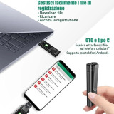 Micro Registratore Vocale Professionale USB 16GB | 35 Ore Batteria | OLED