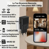 Caricabatterie Spia WiFi con Telecamera Nascosta | Invisibile