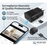 Caricabatterie Spia WiFi con Telecamera Nascosta | Invisibile